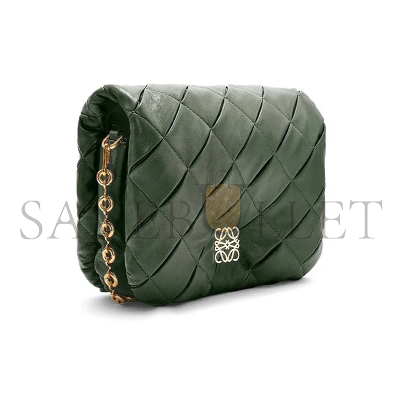 LOEWE PUFFER GOYA PLEATED LEATHER SHOULDER BAG A896P41X14 (23*17*9cm)